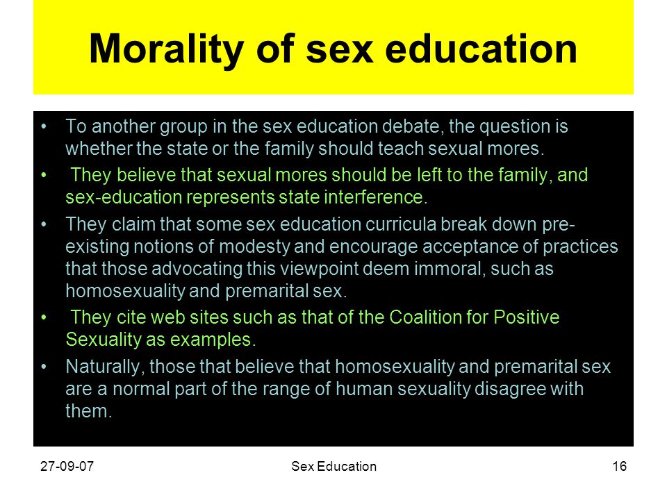 Morality Of Sex 103