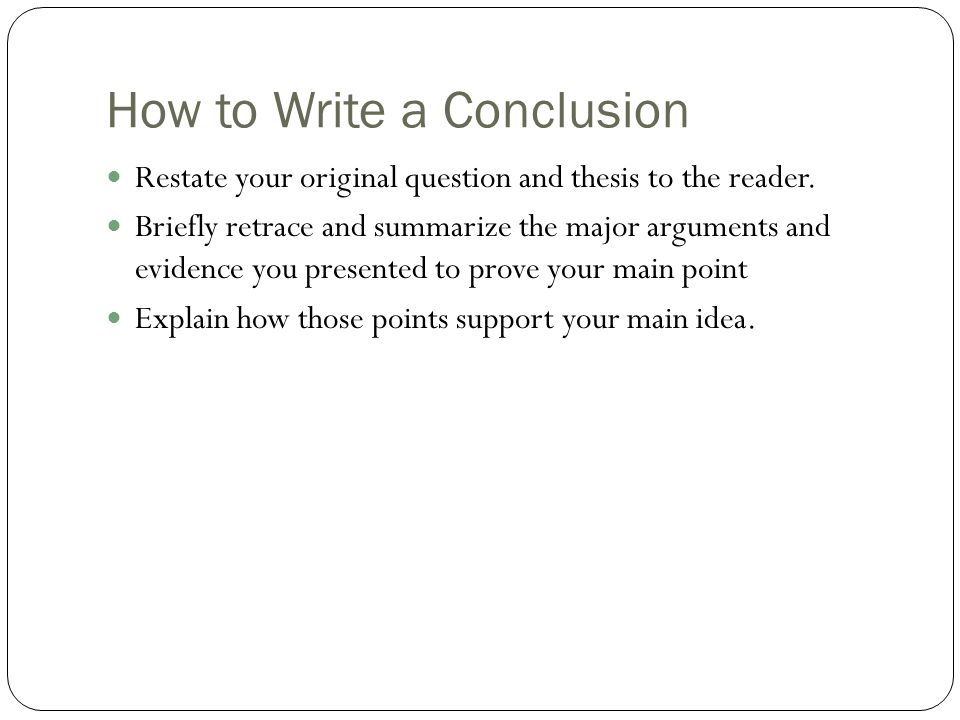 how to restate the thesis
