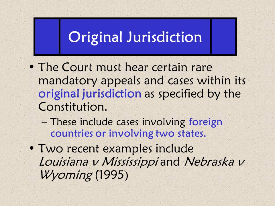 explain original jurisdiction