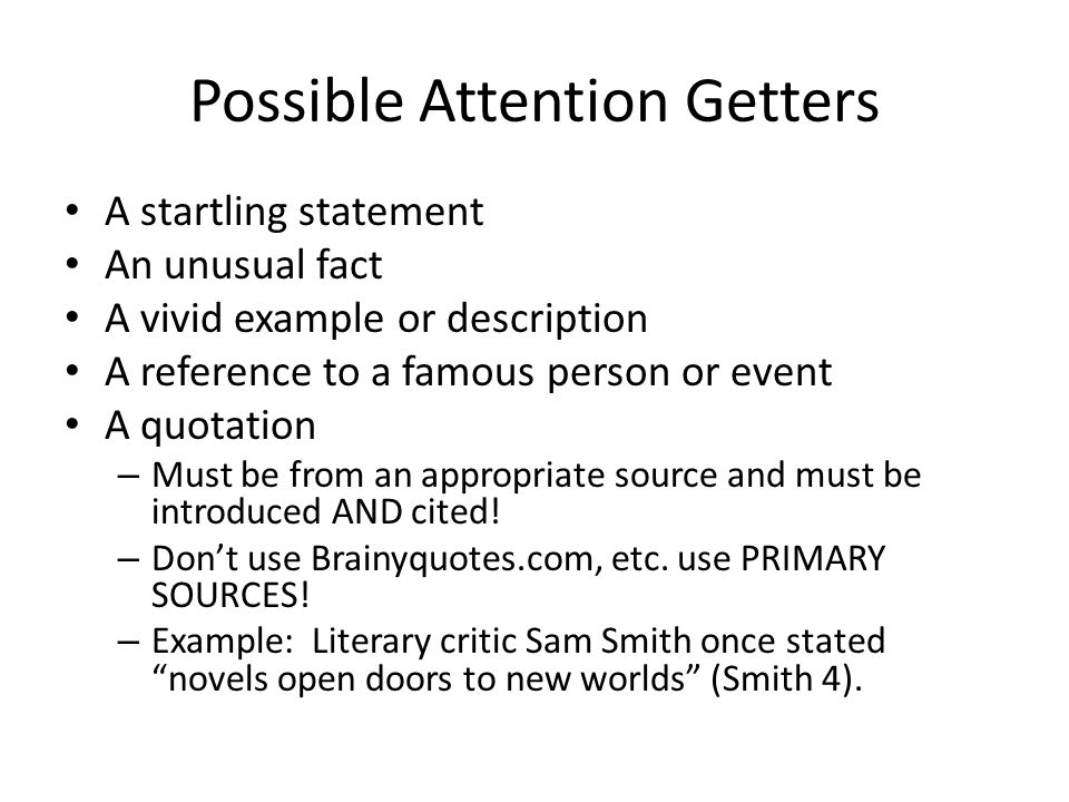 attention getter examples for informative speeches