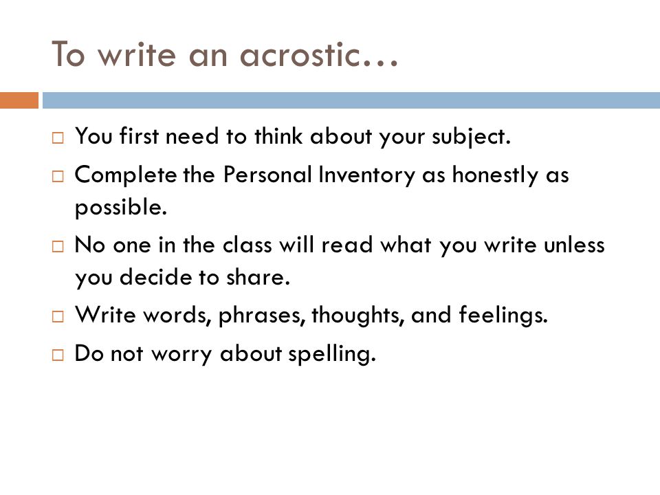 Acrostic Poems Read Write And Think