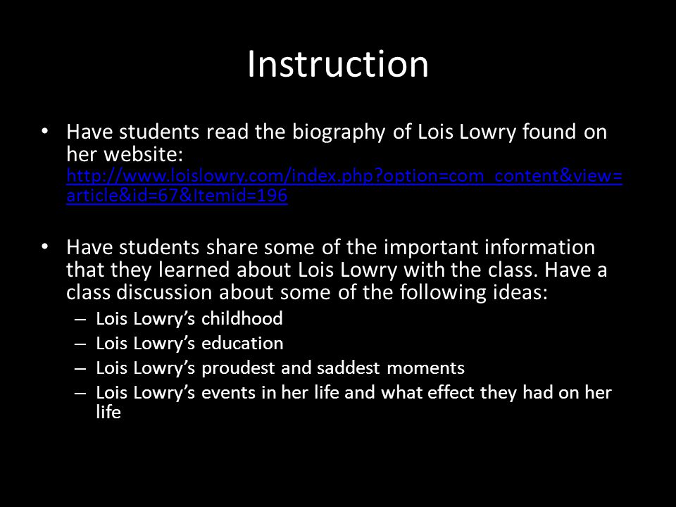 An introduction to the life of lois lowry