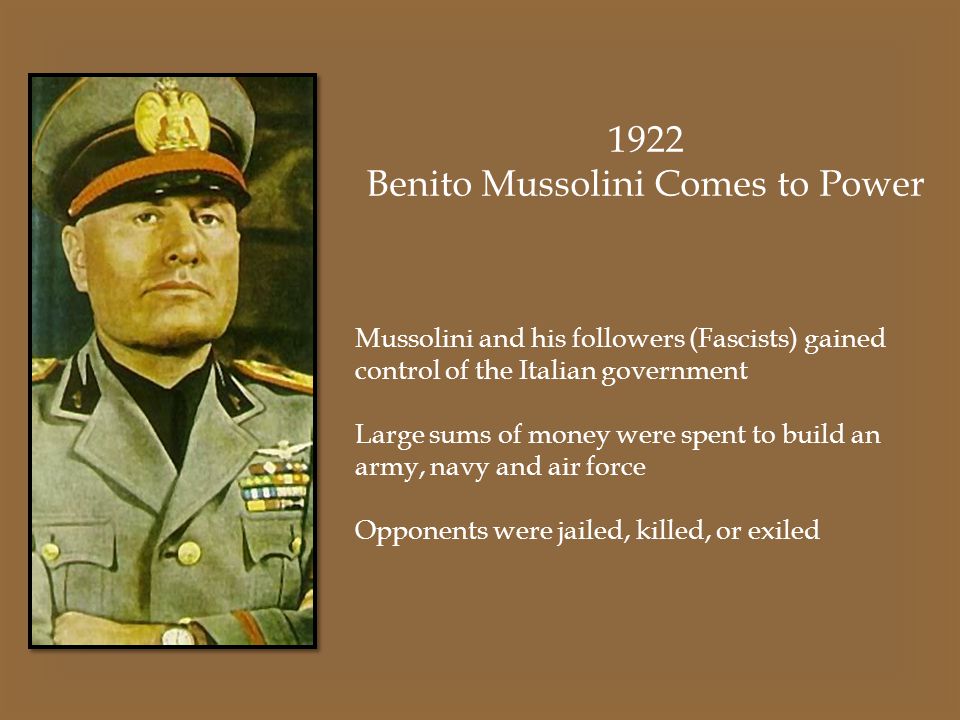 Image result for benito mussolini takes control of the italian government