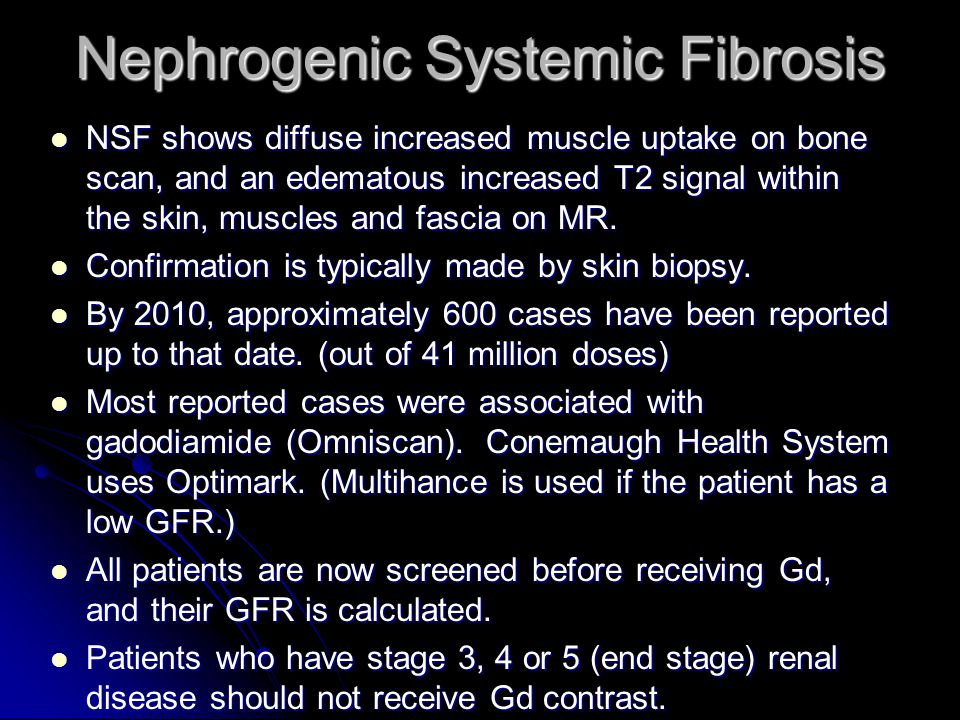 Nephrogenic Systemic Fibrosis Symptoms