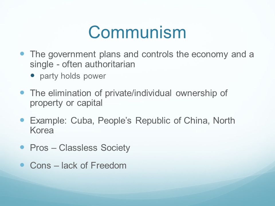 Communism Pros And Cons Chart