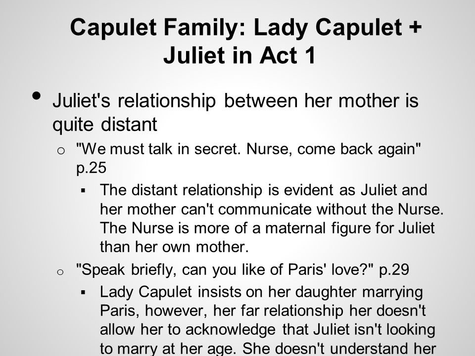 Capulet Family Lady Capulet Juliet In Act