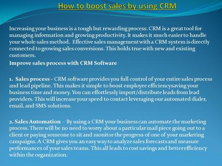 How to boost sales by using CRM