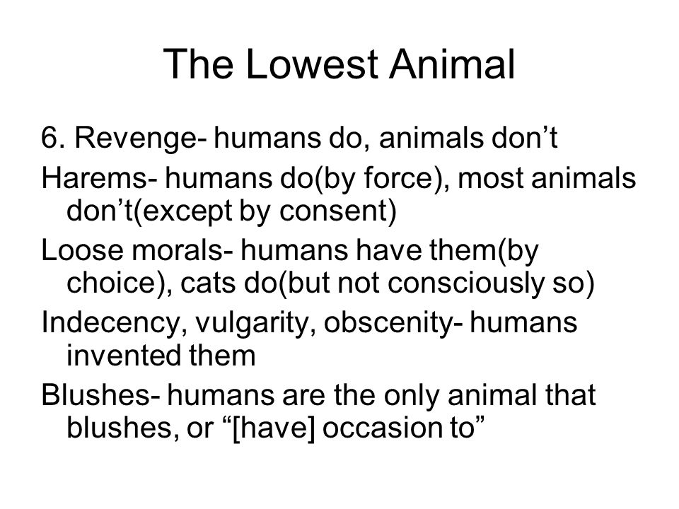 the lowest animal mark twain summary