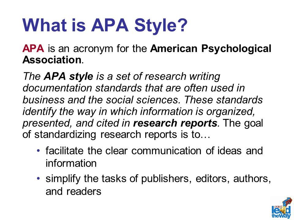apa format stands for