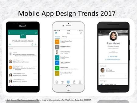 Mobile App Design Trends 2017