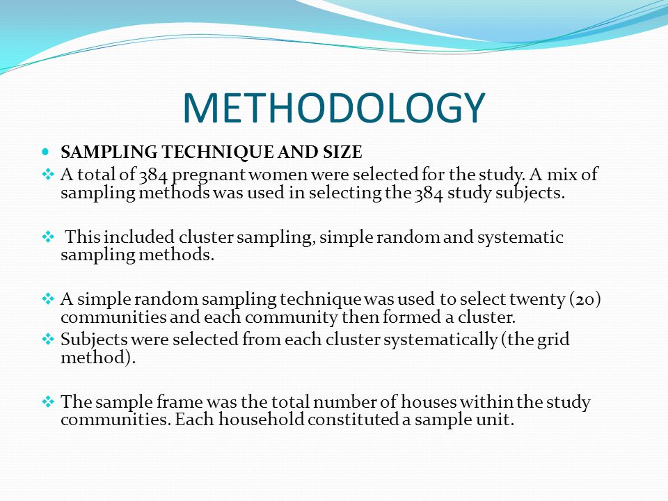 simple methodology sample