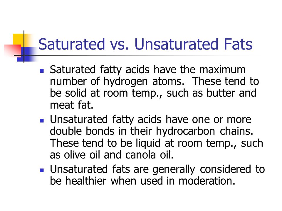 Saturated And Unsaturated Fat 54