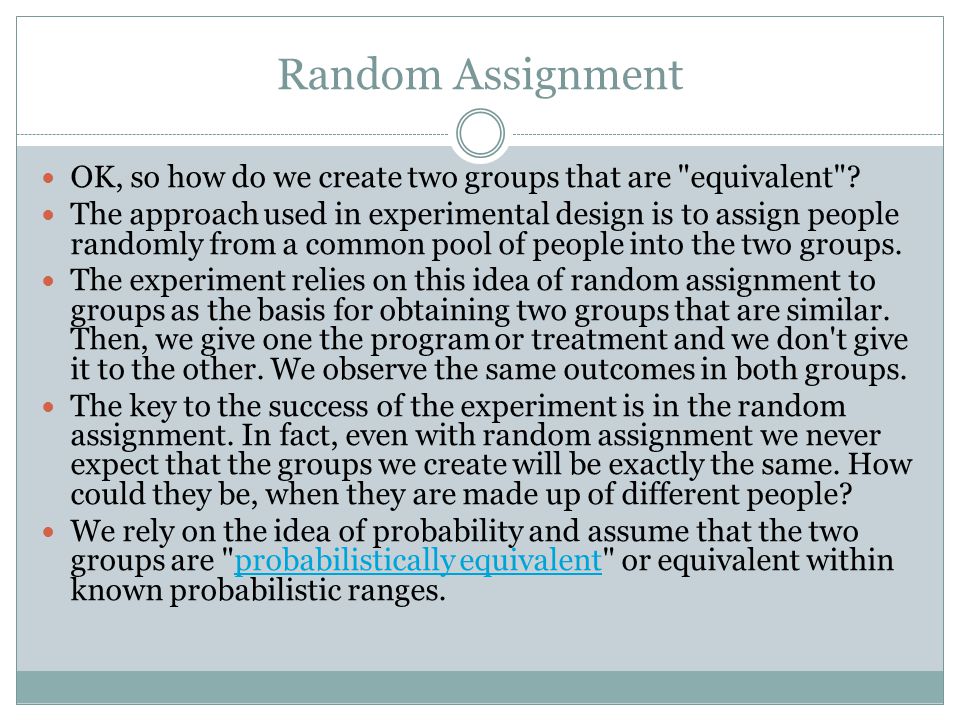 how to do random assignment