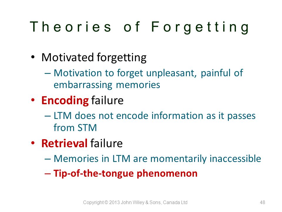 theories of forgetting