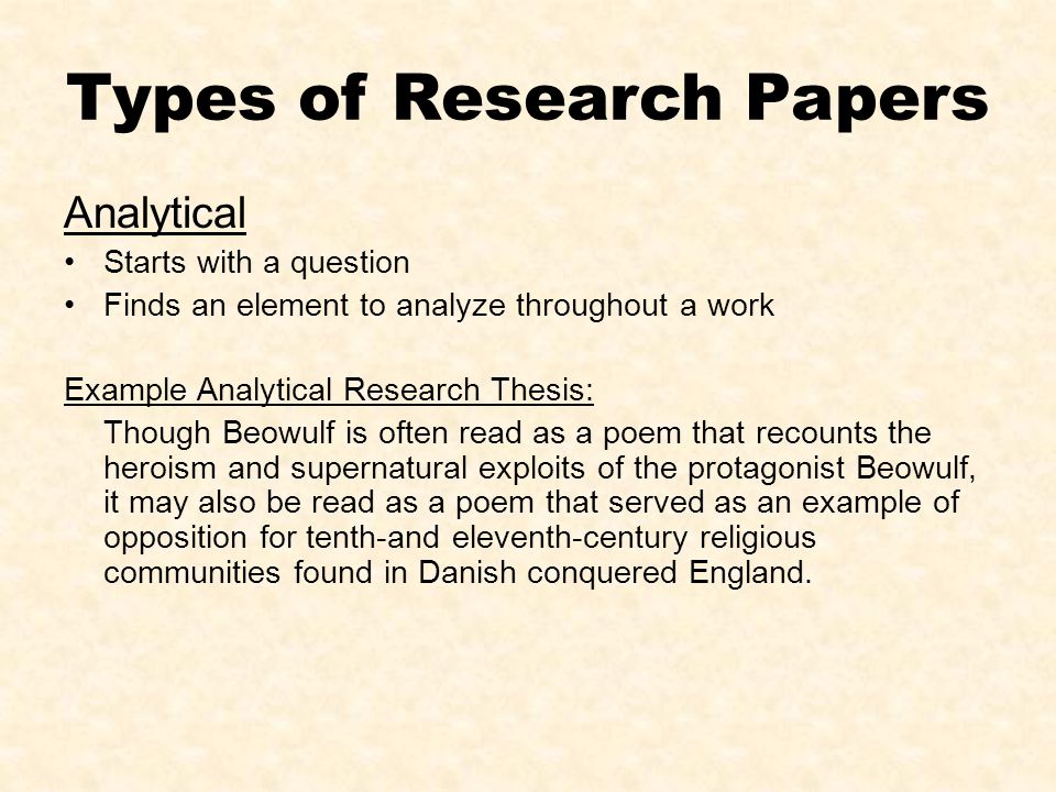 Dissertation types research