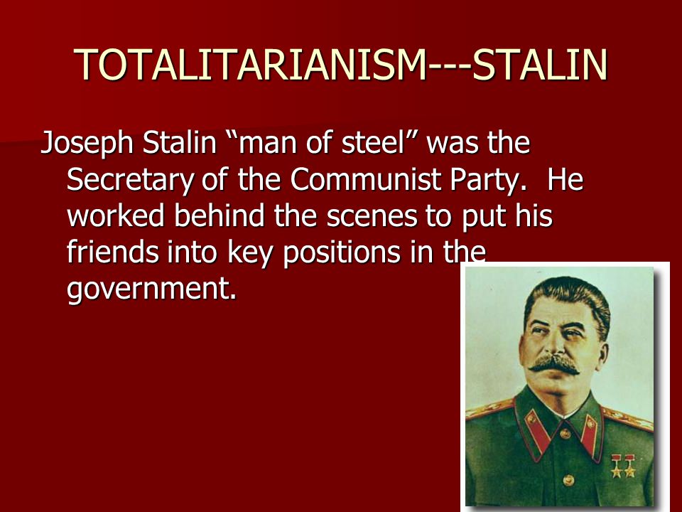 The totalitarian rule of stalin and hitler