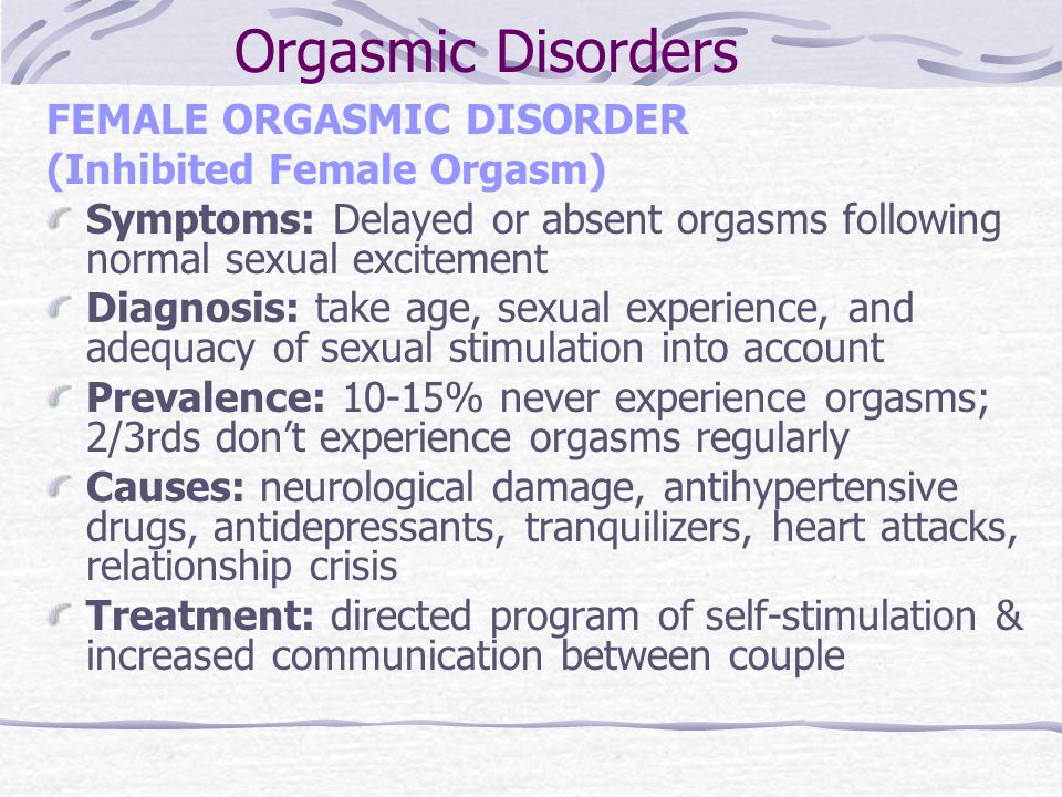 Inhibited Female Orgasm 30