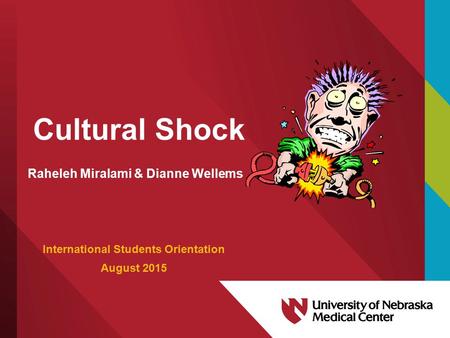 Cultural Shock Raheleh Miralami & Dianne Wellems International Students Orientation August 2015.