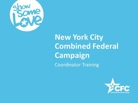 New York City Combined Federal Campaign Coordinator Training.
