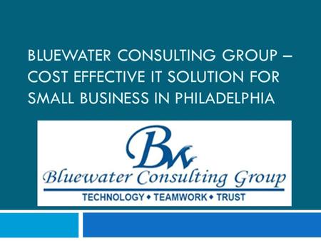 BLUEWATER CONSULTING GROUP – COST EFFECTIVE IT SOLUTION FOR SMALL BUSINESS IN PHILADELPHIA.