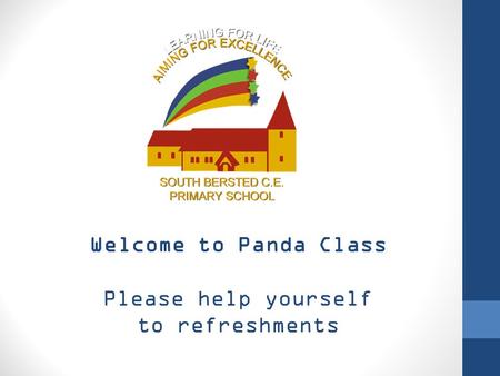 Welcome to Panda Class Please help yourself to refreshments.