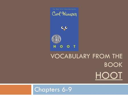 VOCABULARY FROM THE BOOK HOOT Chapters 6-9. assertive  To act confidently and strongly  “You’re worried about bumping into that Matherson boy again.