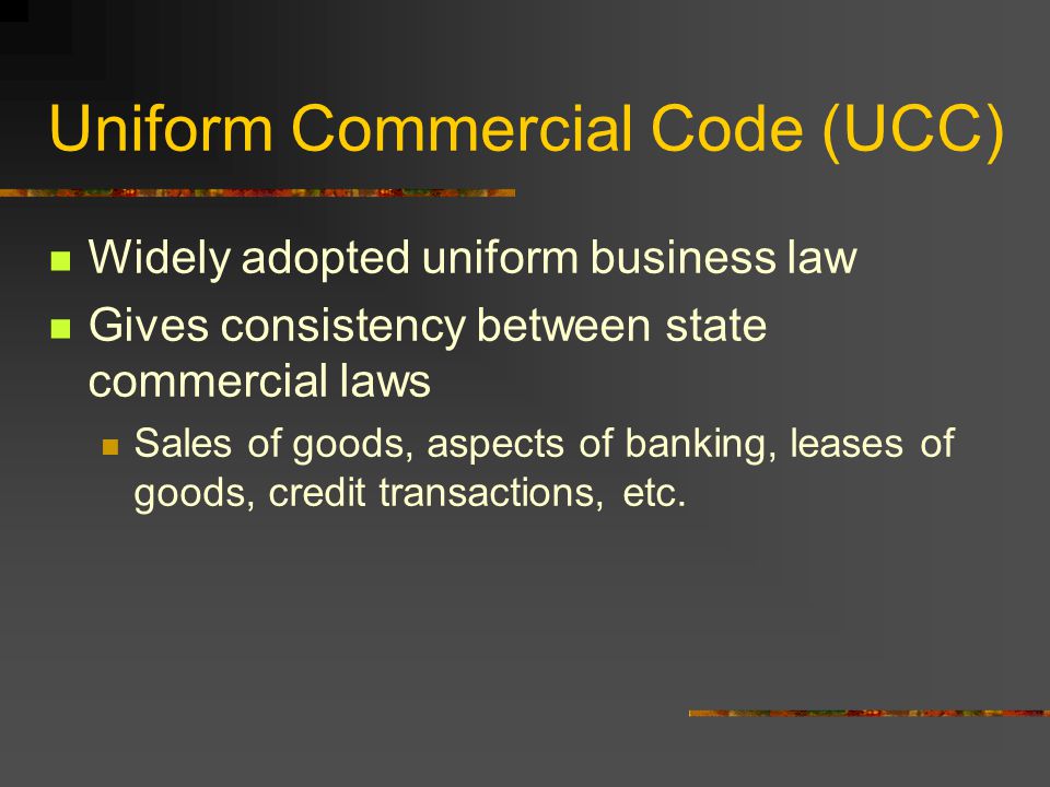 The Uniform Commercial Code Ucc 11