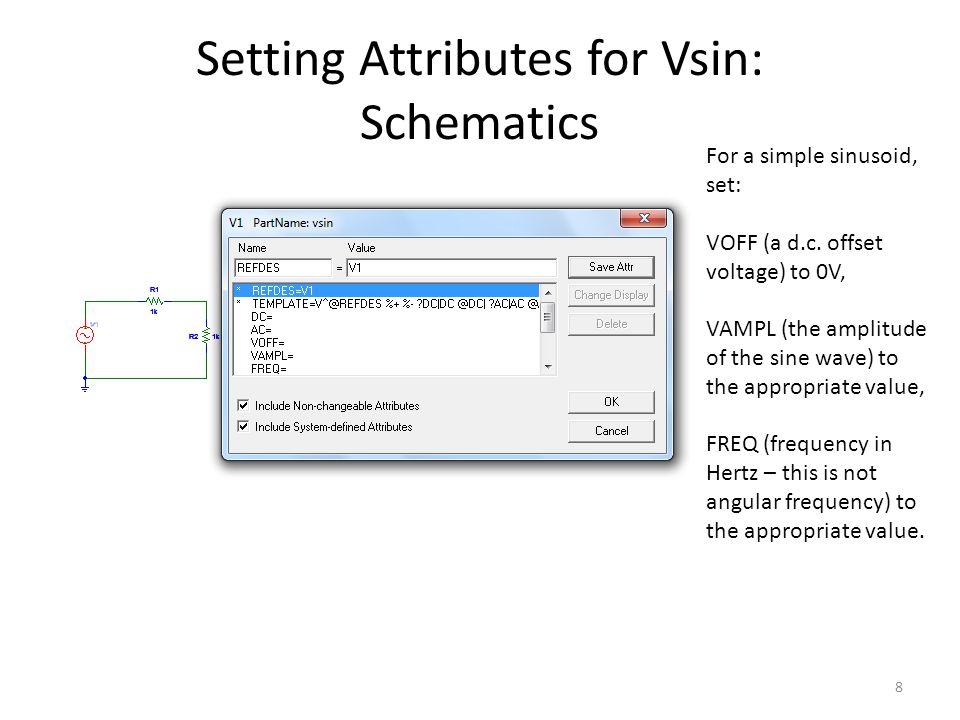 sinusoid,thyroxine setting attributes for vsin: schematics for a simple sinusoid