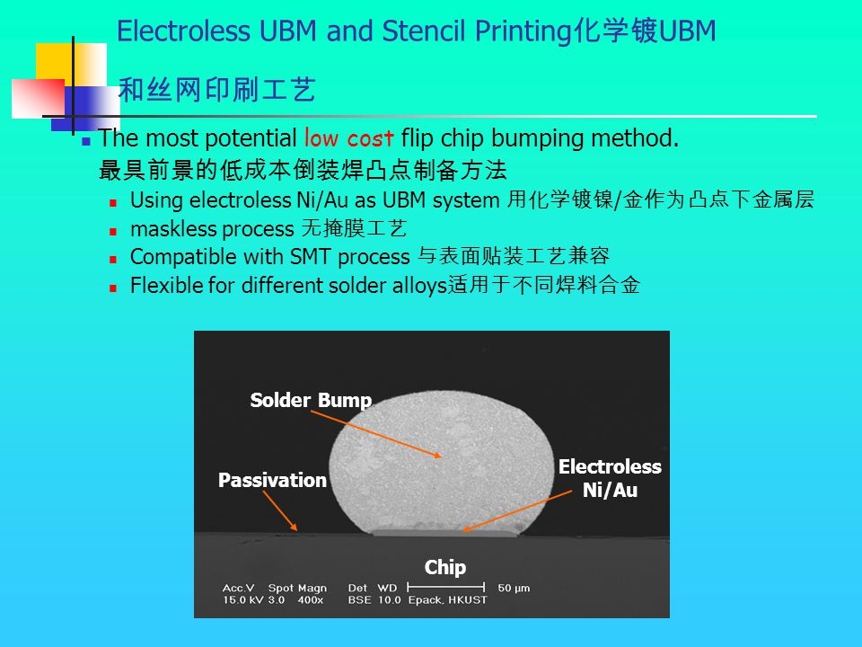 electroplating solder bumping flip chip technology 电镀焊球凸点