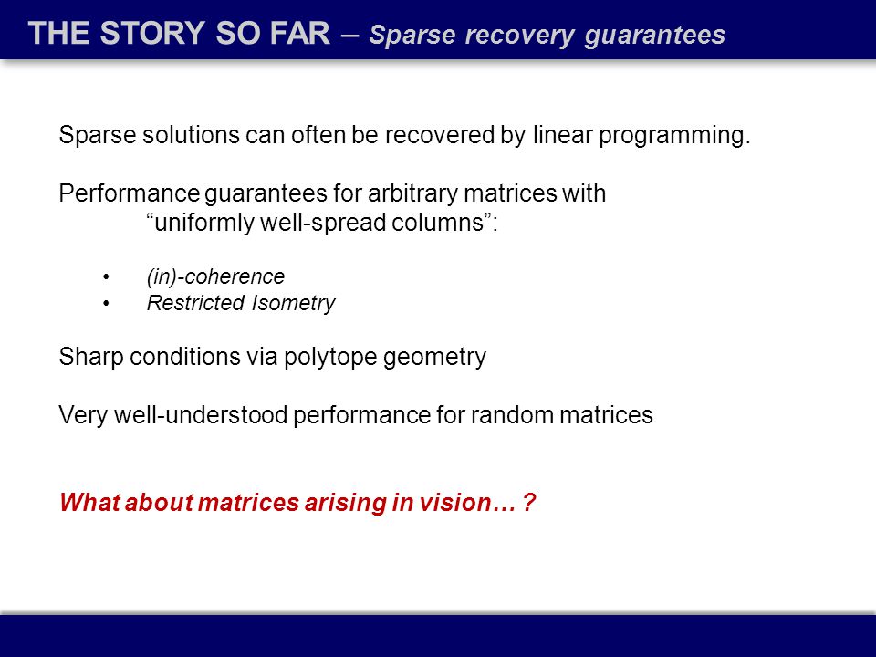 Linear Program Sparse Linear Program Sparse