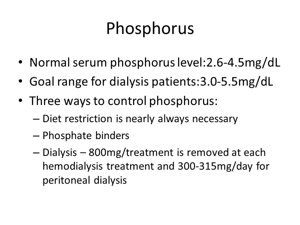Excess Phosphorus Diet Restrictions