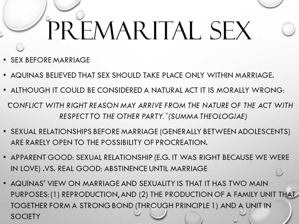 Cause Effect Premarital Sex
