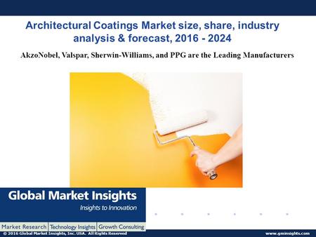 © 2016 Global Market Insights, Inc. USA. All Rights Reserved  Architectural Coatings Market size, share, industry analysis & forecast,