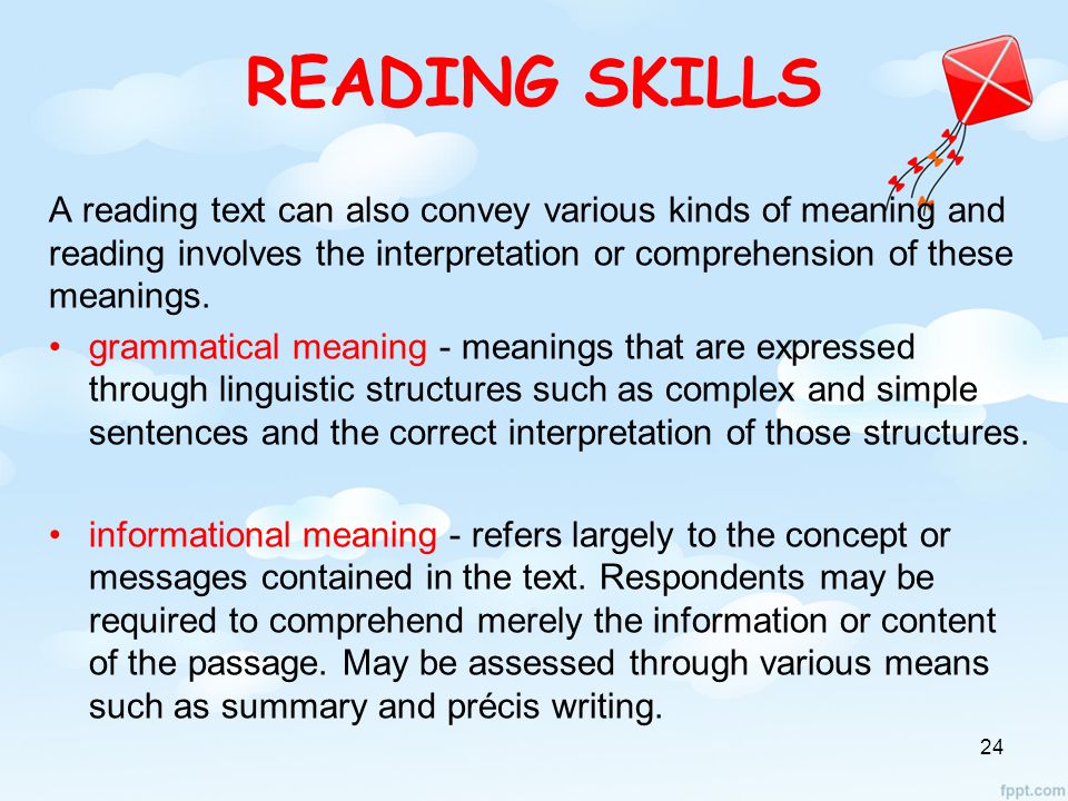 reading skills definition