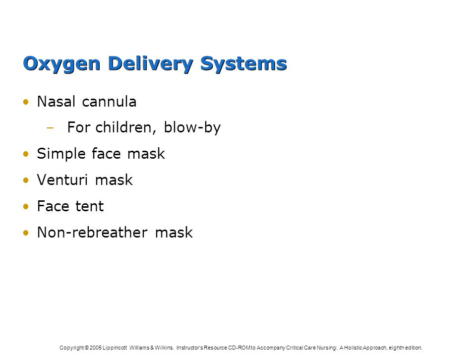 oxygen delivery devices for children oxygen delivery devices