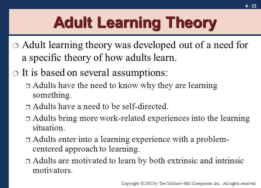 What Is Adult Learning Theory 102