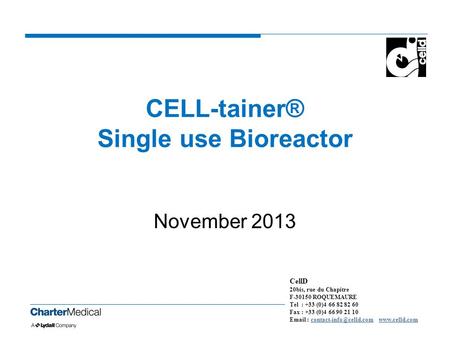 CELL-tainer® Single use Bioreactor