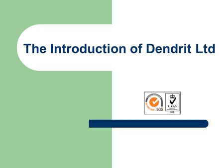 The Introduction of Dendrit Ltd. Brief History of the Company established in 1990 three private owners company site 1200 m 2 located in Budapest.