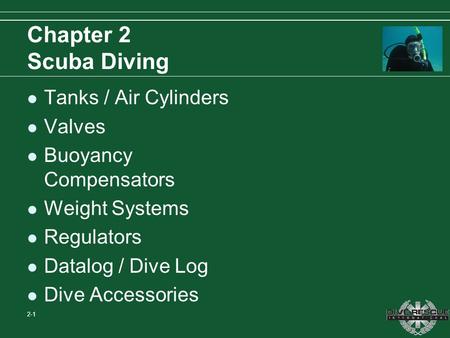 Chapter 2 Scuba Diving Tanks / Air Cylinders Valves