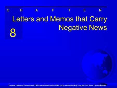Letters and Memos that Carry Negative News