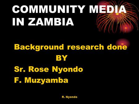 COMMUNITY MEDIA IN ZAMBIA