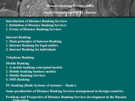 Distance Banking Services (DBS)