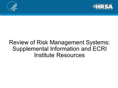 HRSA Clinical Risk Management Resources Homepage