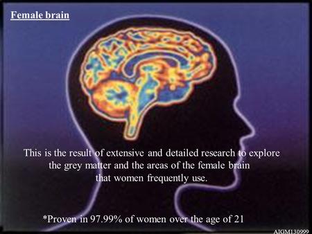 Female brain This is the result of extensive and detailed research to explore the grey matter and the areas of the female brain that women frequently.