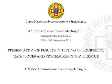 PRESENTATION OF RESULTS IN TESTING OF EQUIPMENT,