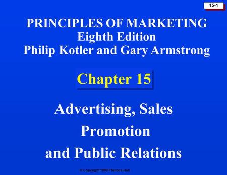 Advertising, Sales Promotion and Public Relations
