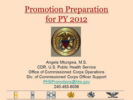 Promotion Preparation for PY 2012