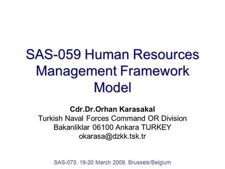 SAS-059 Human Resources Management Framework Model