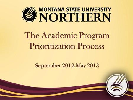 The Academic Program Prioritization Process September 2012-May 2013.