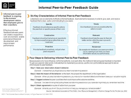 Informal Peer-to-Peer Feedback Guide